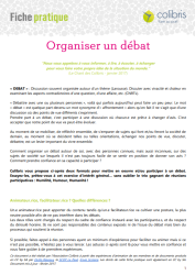Fiche méthodo - organiser un débat