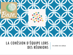 Atelier cohésion d'équipe